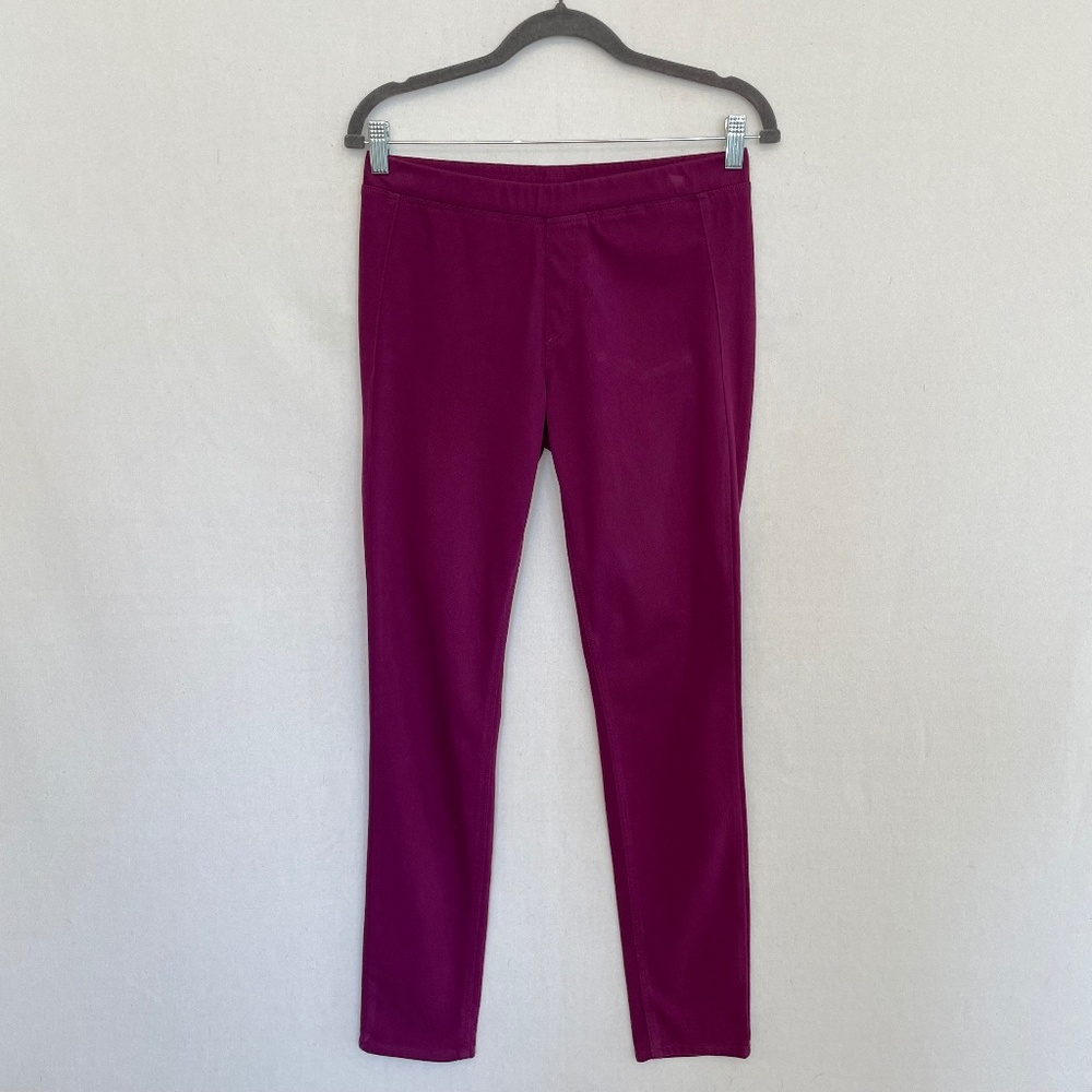 UNIQLO Women’s Medium Plum Purple Slim Leg Pull On Pants Pockets Stretch